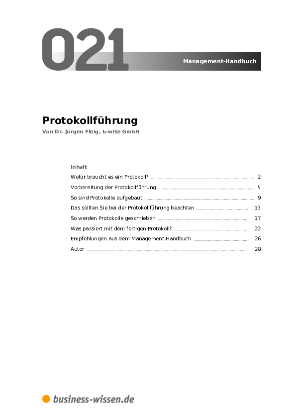 Protokollführung – Kapitel 021 – Business-wissen.de