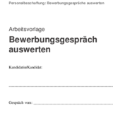 Bewerbungsgespräch auswerten – Vorlage – business-wissen.de