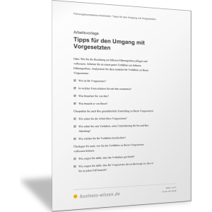 Tipps Für Den Umgang Mit Vorgesetzten • Checkliste