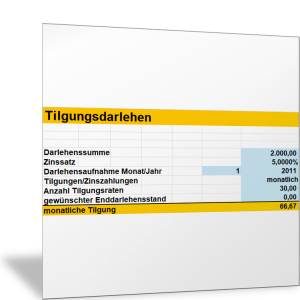 Tilgungsdarlehen – Excel-Tabelle – business-wissen.de