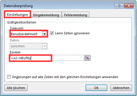 Excel Gultigkeitsregel Fur Datumsfelder Business Wissen De