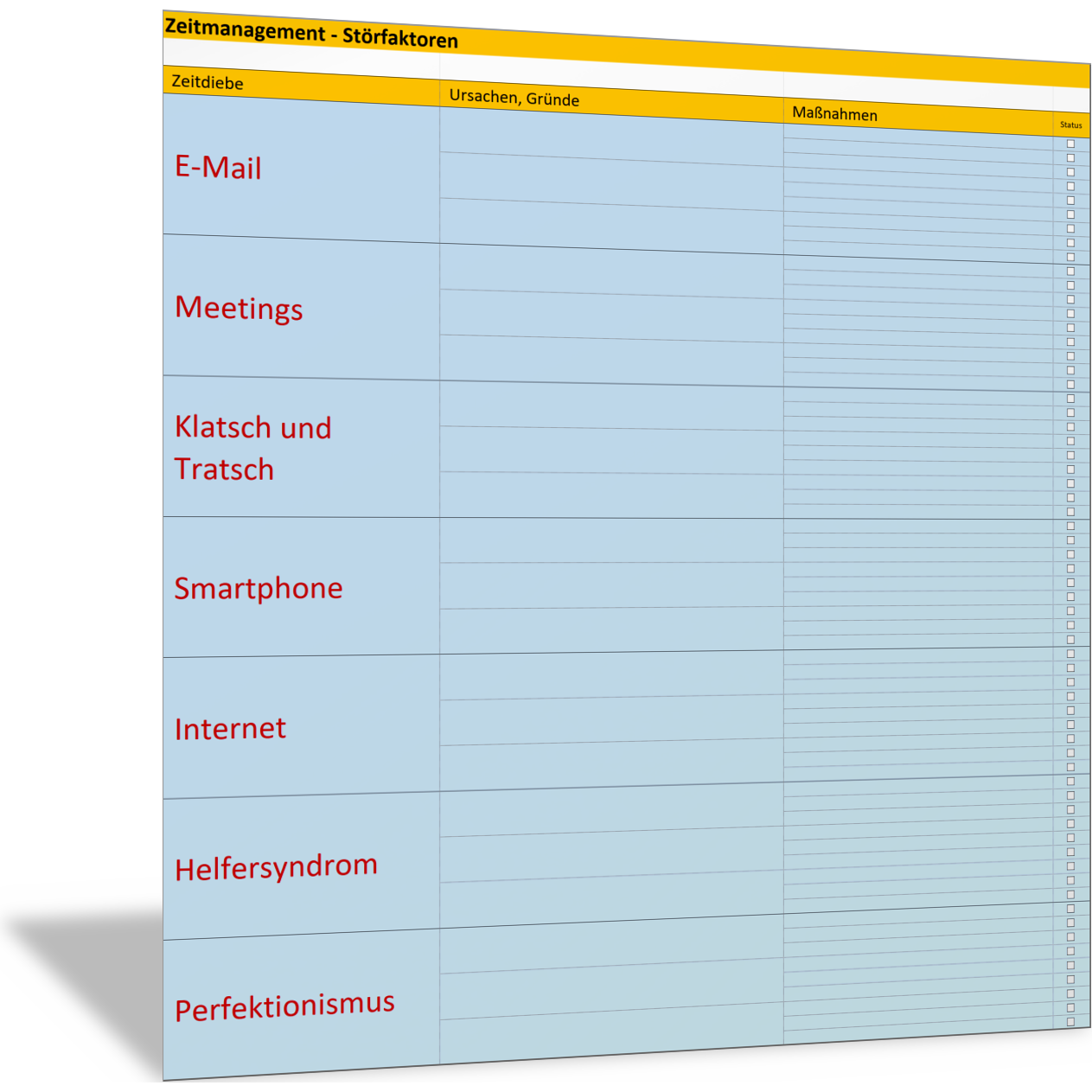 Analyse Der Störfaktoren Und Unterbrechungen Im Tagesverlauf – Excel ...