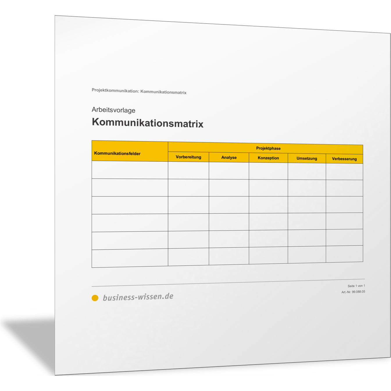 Kommunikationsmatrix (Formular) – Formular